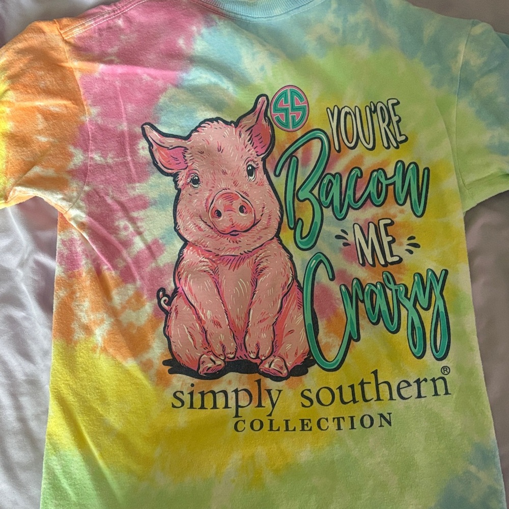 Simply Southern Kids Colorful Pig Tee